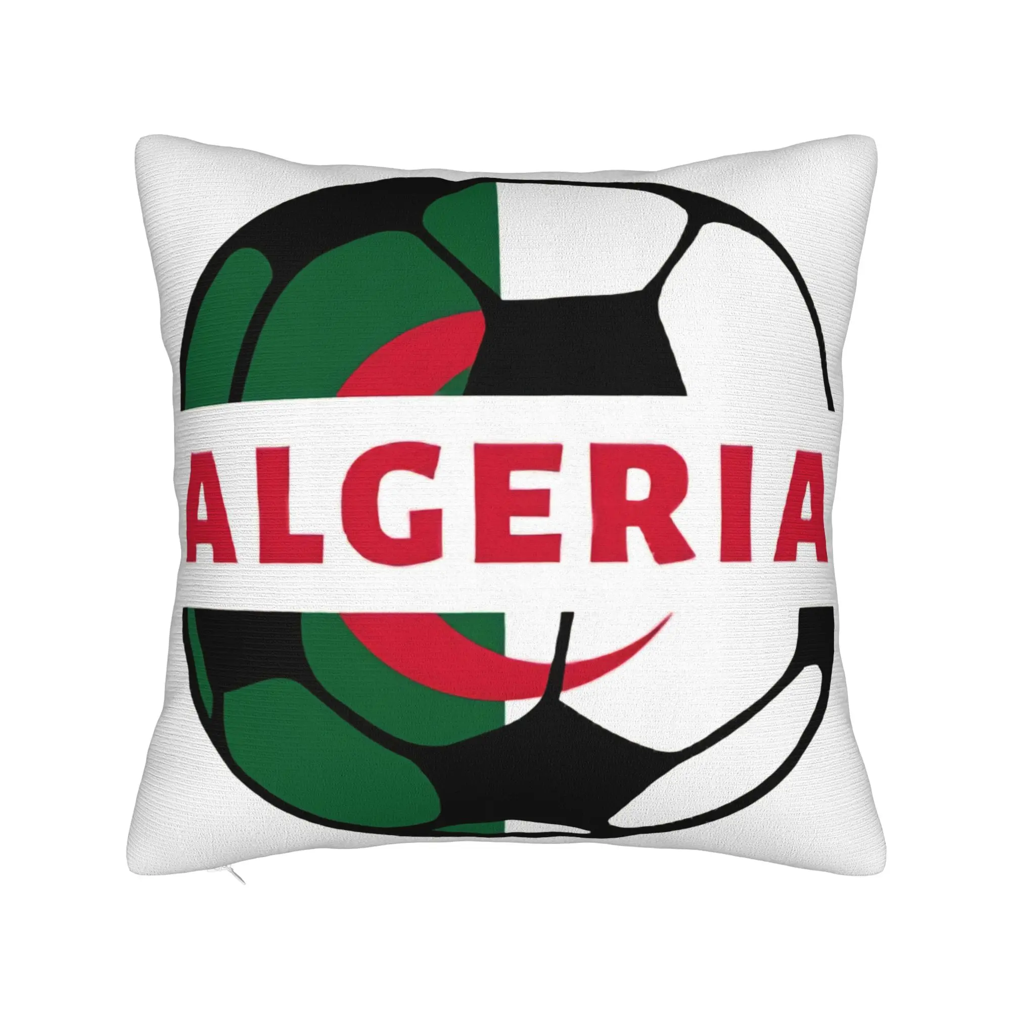 Decorative Pillowcases  Algeria Flag Algerian Soccer football Merch Home  Throw Pillow Case Cover Zipper Multiple Sizes