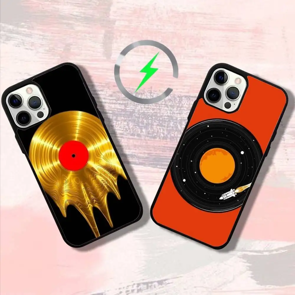 

Art Vinyl Record Phone Case For iPhone 16,15,14,13,12,11,Pro,Max,Plus,Mini,SE4,E Magnetic Magsafe Wireless Charging