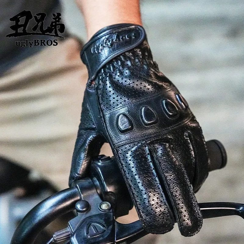 

uglybros UBG-588 Motorcycle Riding Gloves Vintage Motorcycle gloves Summer breathable horsehide anti-fall touch screen