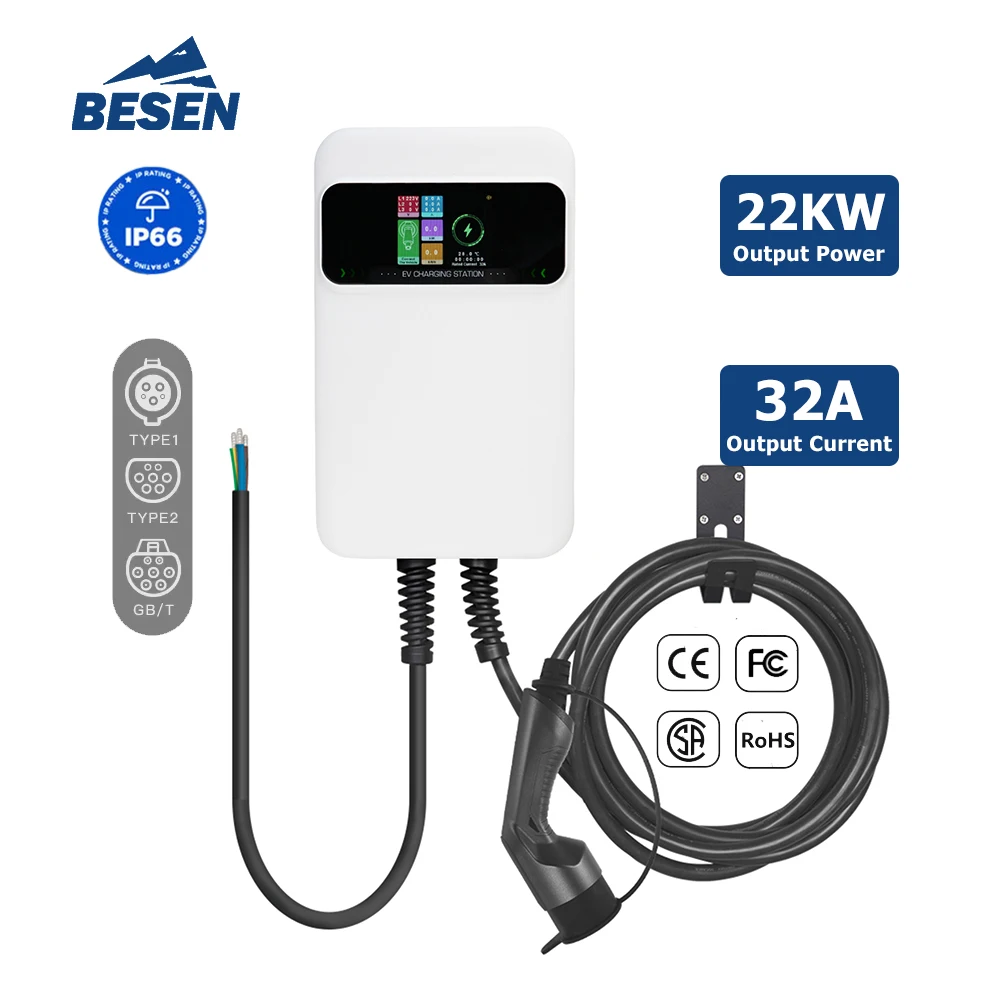 

Charger EV Fast Charger 22kW GBT Charging Station 32A Wall-Mounted Electric Vehicle Charger