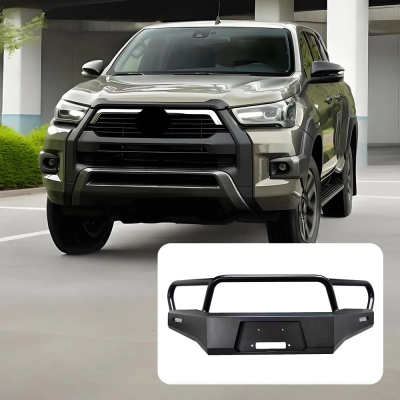 

4x4 Off-road protection High-quality Structural Steel Black Front Bumper Grille Guard Bull Bar for Hilux Revo 2015-2017