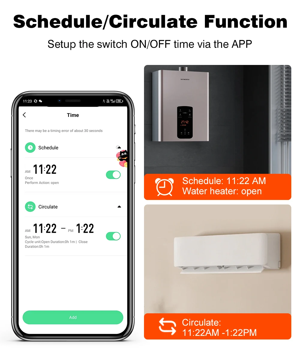WiFi/Zigbee MCB Intelligenter Leistungsschalter mit Überstrom- und Unterspannungsschutz, Energiemessung 1-63A 1P+N Smart Life Google Alexa – Detail 5