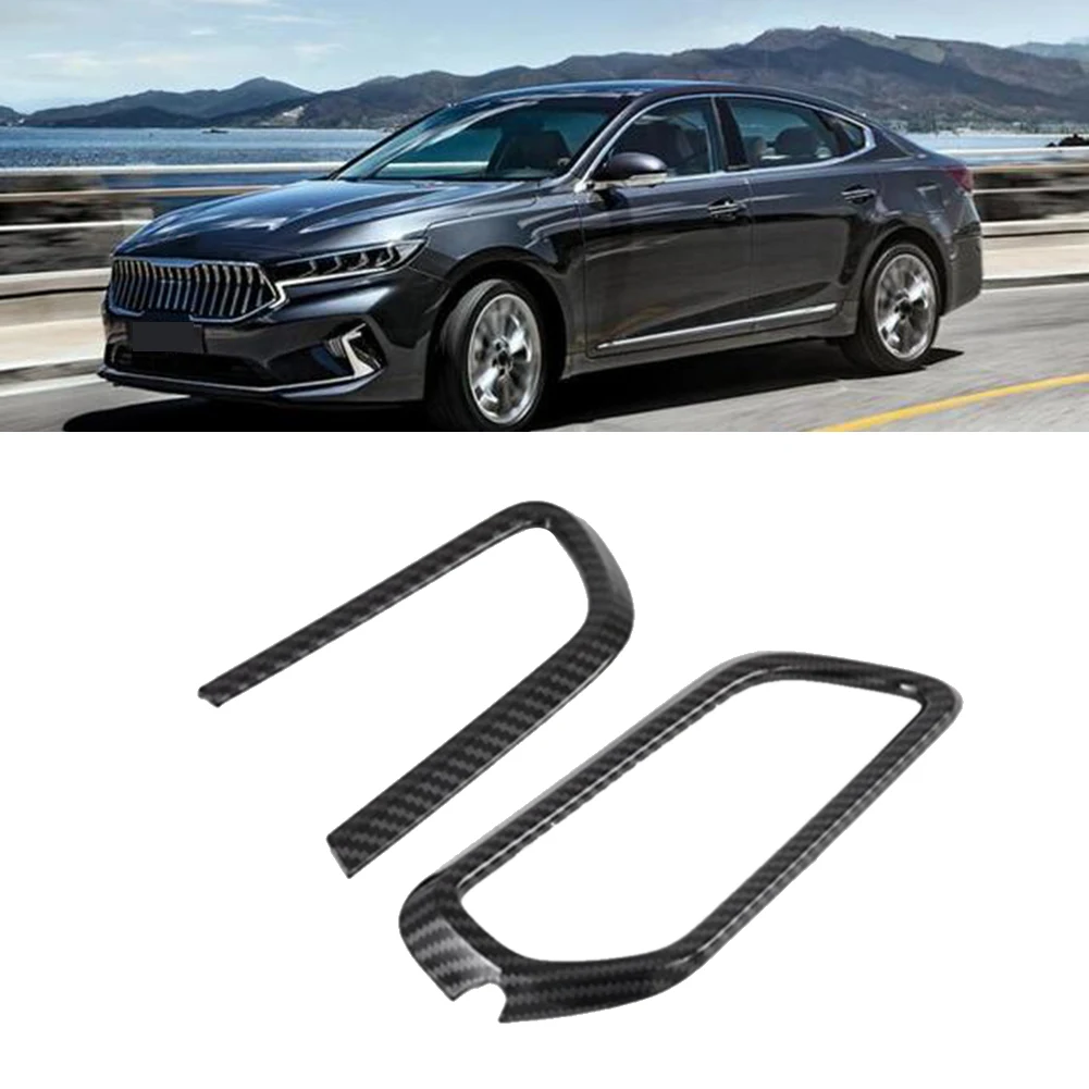 Carbon Fiber Car Front Left and Right Air Outlets Frame Cover Decoration for Kia K7 Cadenza Premier 2019 2020