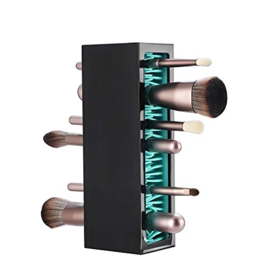 Makeup Brushes Holder Organizer, Silicone Vanity Air Drying Rack Display Storage for Brush, Eyeliners and More, Practical Cosme