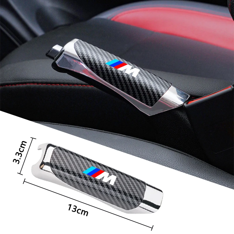 Carbon Fiber Car Leather Handbrake Cover Protective Sleeve Hand Brake Protection Car Interior For BMW M 1 3 5 Series X1 X3 F10