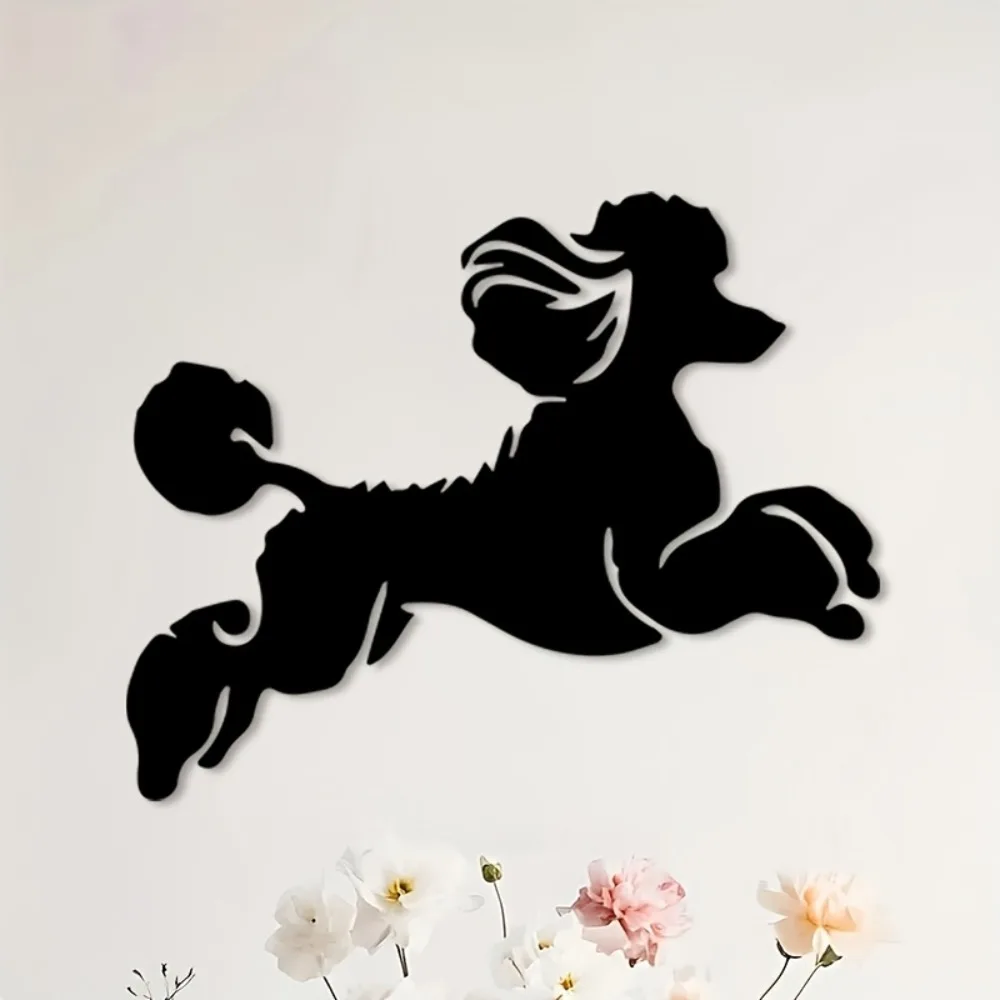 Vintage Poodle Aluminum Wall Art, Metal Decor for Living Room Bedroom Hanging Sign