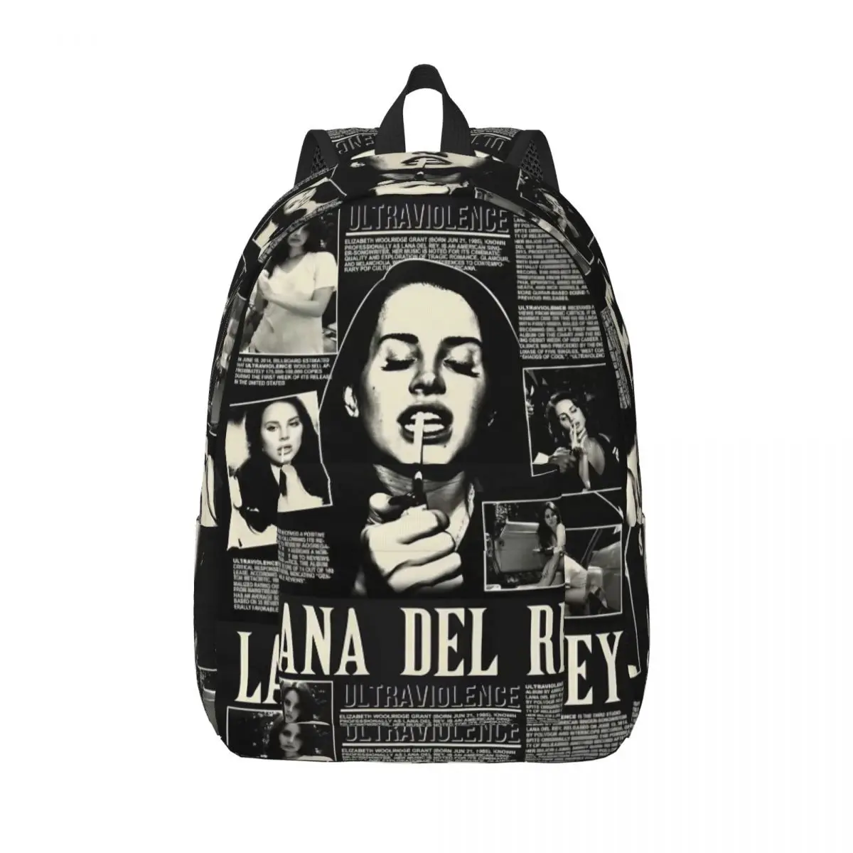 Lana Del Rey Vintage Backpack for Boy Girl Kids Student School Bookbag Singer Canvas Daypack Kindergarten Primary Bag Hiking