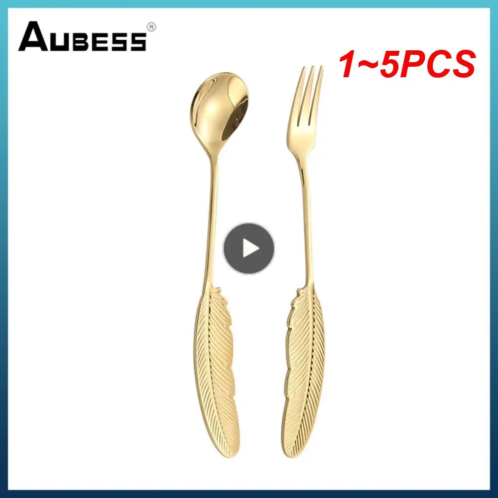 1~5PCS New Stainless Steel Spoon Resistant To Scratches Ice Cream Spoon Aging Durability 304 Stainless Steel Spoon