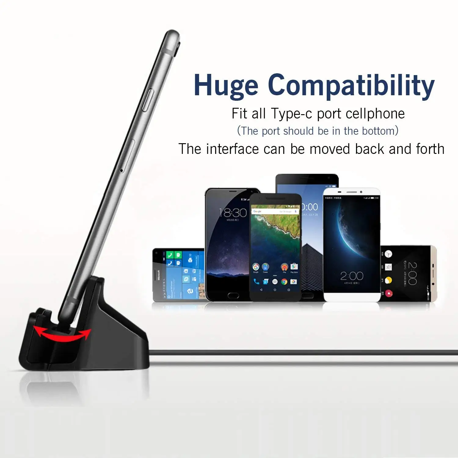 For Iphone XR 12 mini 7 6 USB Cable Data Charger Dock Stand Station Charging for Samsung Xiaomi Huawei Android Mciro/Type C/IOS