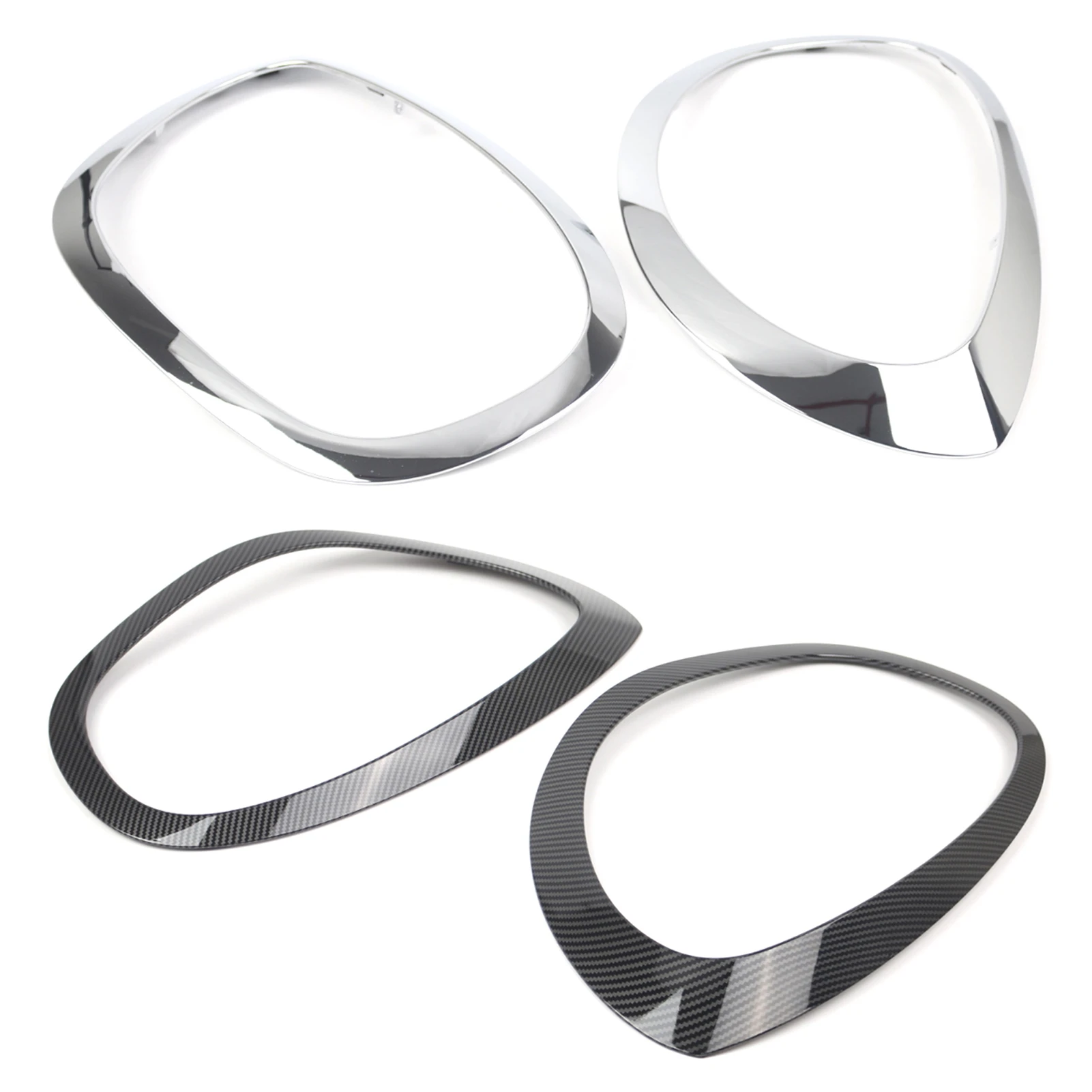 

Headlight Trim, 2PC Left and Right Headlight Frame Bezel Surround Cover Replacement for BMW Mini F60 F61 2017-2023, 51137388117