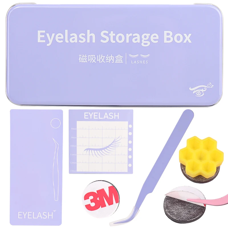 1 Set Single Layer Lash Extension Display Box Pallet Storage Box For Individual Suspended Magnetic Sheets Eyelash Protection Box
