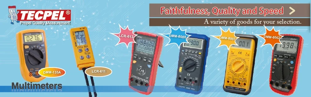 TECPEL DMM-124 Digital Multimeter with AC/DC Voltage/Current (0-600V) & Resistance (0-2000M Ohm) Measurement (1.2%+1) Accuracy