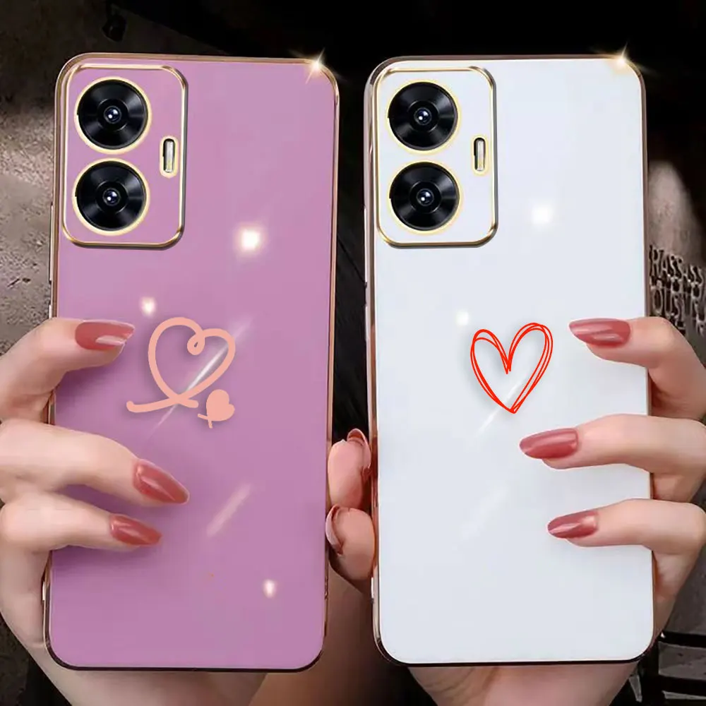 

Cover Smooth E-TPU Phone Case Realme GT 2 NEO3 MASTER 7 8 8I 9 9I 10 11 PRO C21Y C30 C33 C35 C53 Case Shell Line Art Simple Love