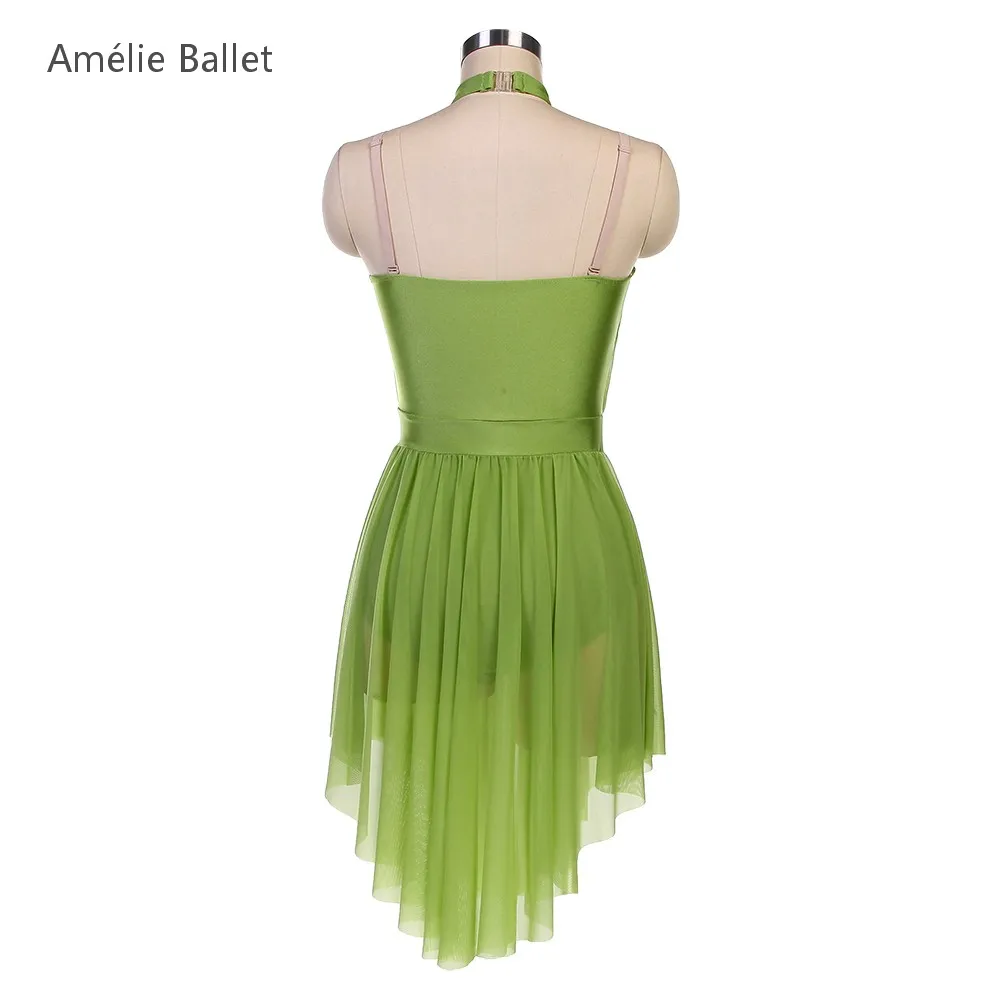 25136 ใหม่เครื่องแต่งกายบัลเล่ต์สีเขียวSpandex Bodiceบัลเล่ต์ชุดผู้ใหญ่หญิงบัลเล่ต์ & Lyrical & ร่วมสมัยเต้นรําเครื่องแต่งกาย