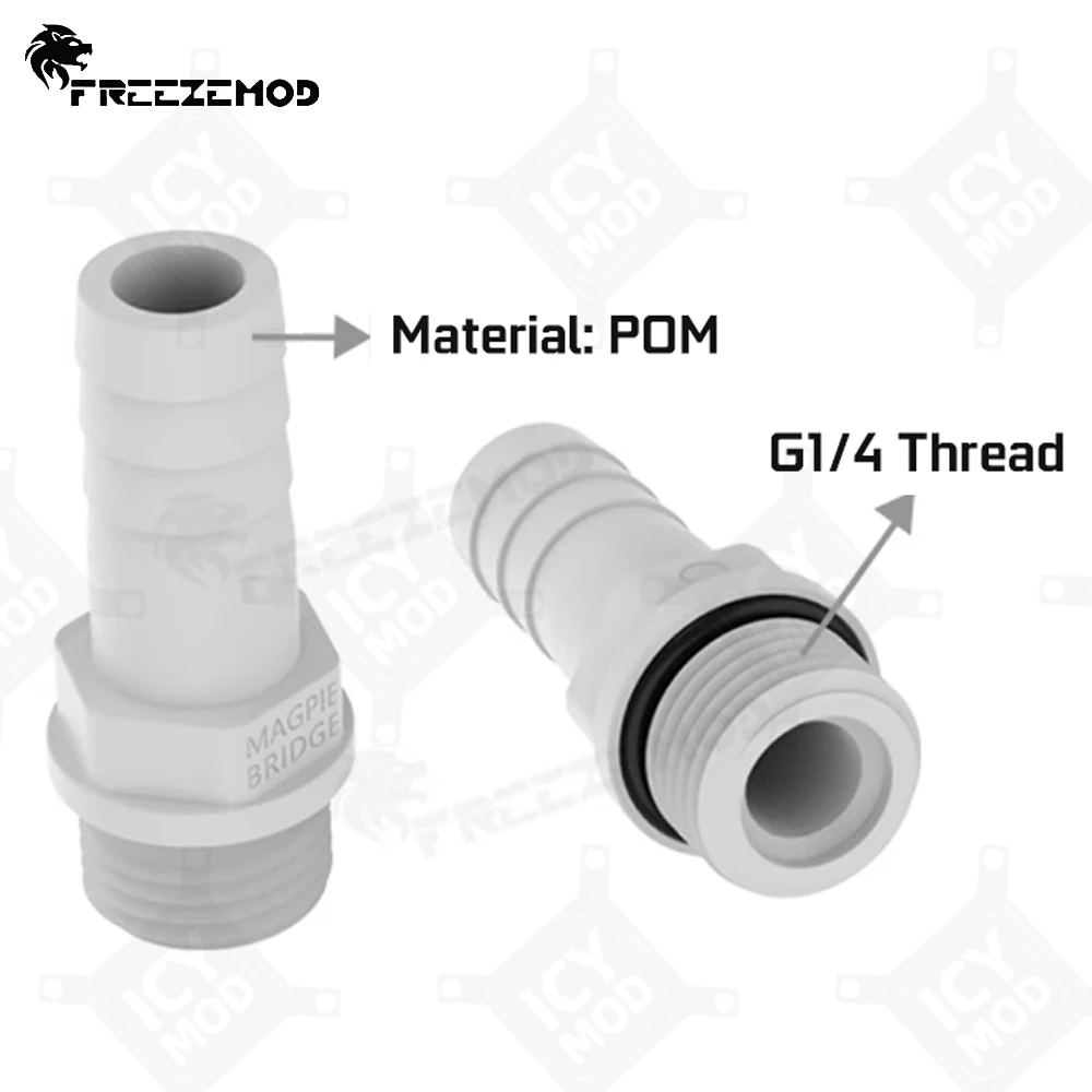 FREEZEMOD 1pcs/2pcs OD7mm/9mm/11mm POM Pagoda 3-section Soft Tube Fittings G1/4 'Connector for PC Case PVC Hose Water Cooler MOD