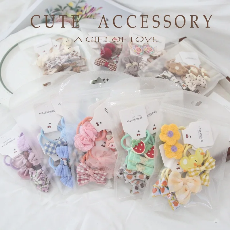 Children's Handmade Headwear Hair Accessories for Girls, Elastic Hair Bow for Baby, Cute Hair ties, Lovely Hair Rope, 10 Pcs/Lot