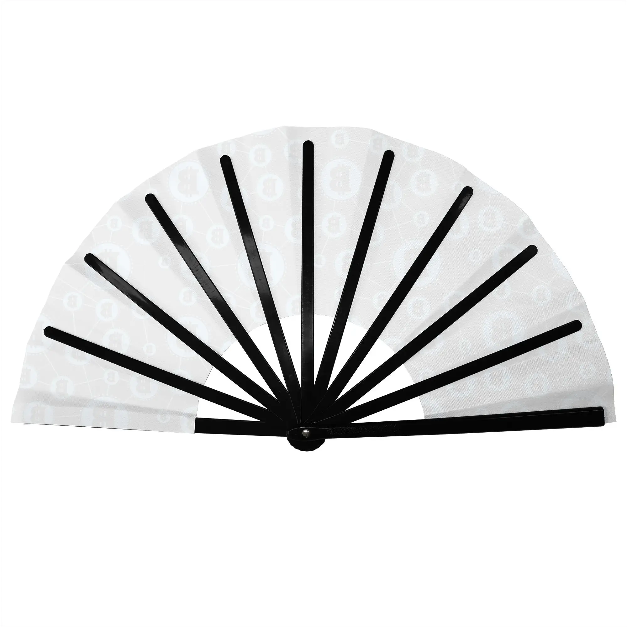 Crypto Virtual Currency Bitcoin Stylish Hand Fan Women  Printed Polyester Fan Vintage For Dancing Gift