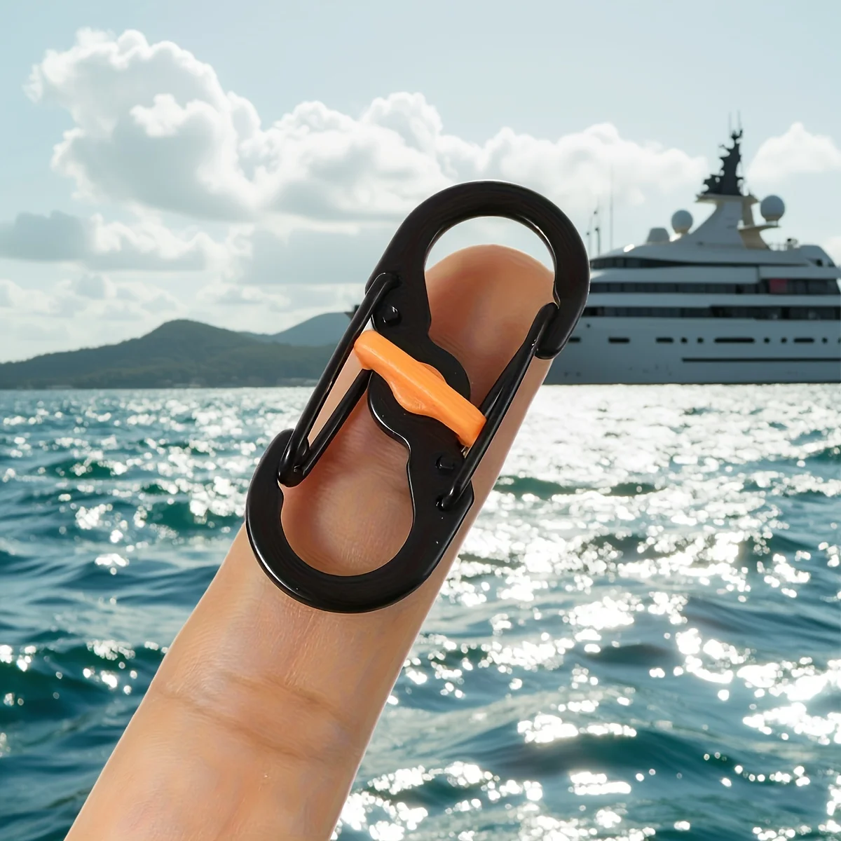 في الهواء الطلق التخييم على ظهره مشبك مفتاح قفل لوازم التخييم حلقة تسلق التخييم مع قفل S نوع سلسلة مفاتيح صغيرة هوك مكافحة سرقة #1