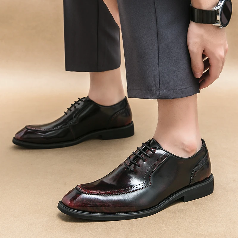 

New men's shoes Lace up business and leisure gentleman Male Wedding Party Office Business Casual Shoe Men Oversized shoes