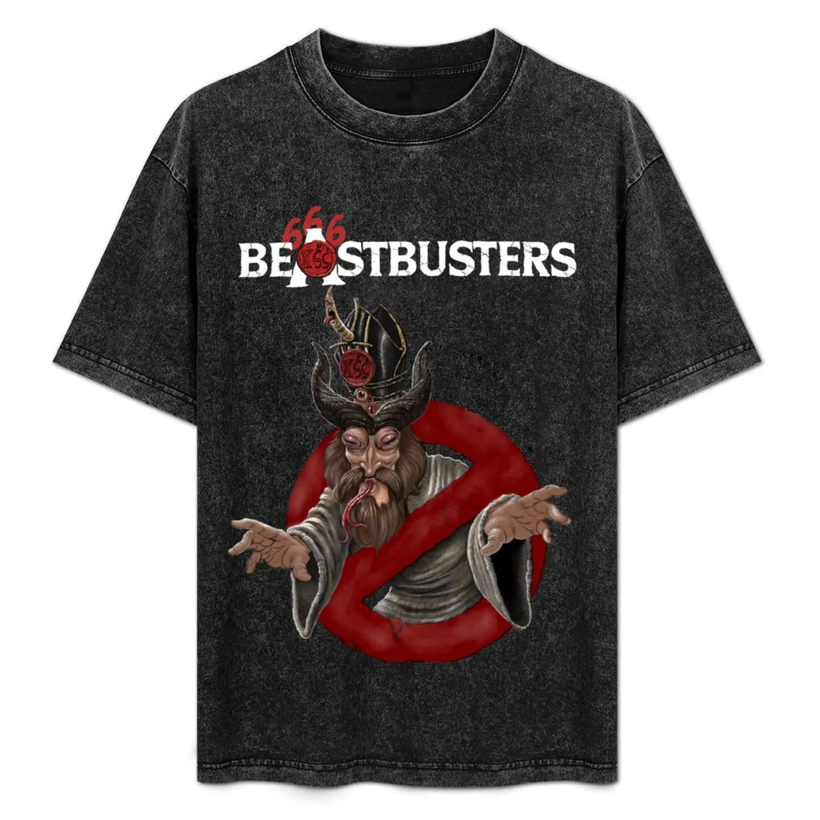 

666 beast busters T-Shirt Retro Graphic Print T-Shirt