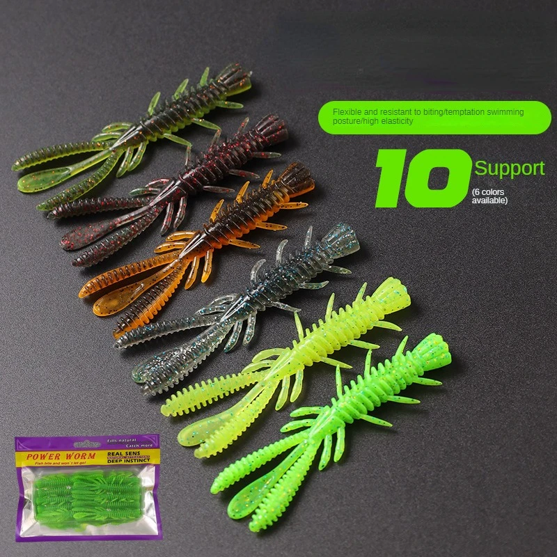 

7cm Floating Soft Shrimp Road Subsoft Bait with a fishy smell, Ned inverted fishing soft insect bass and mandarin fish bait