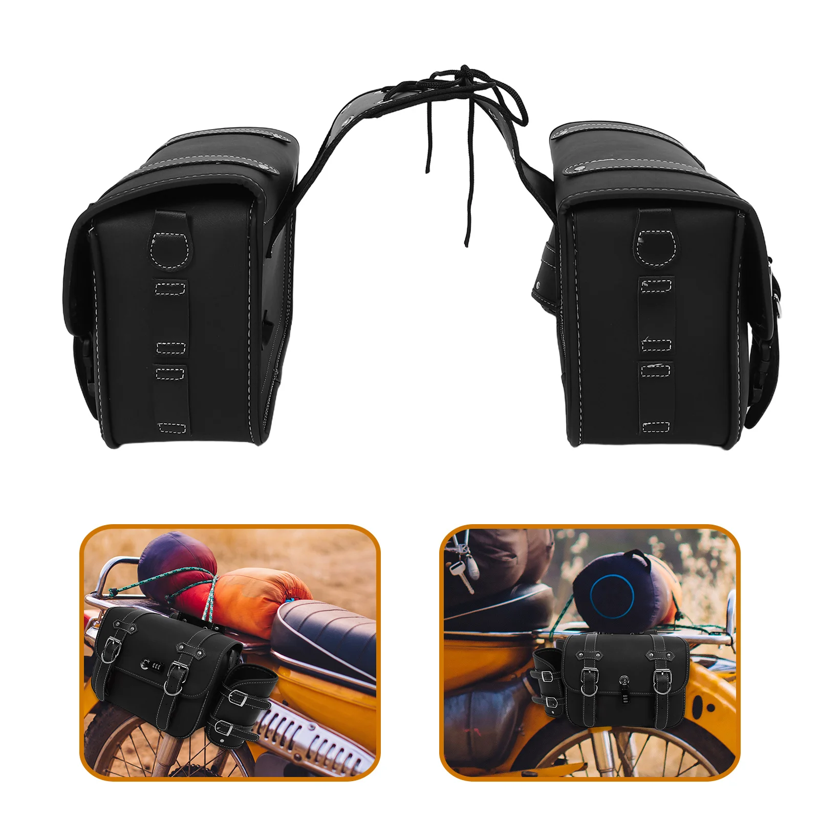 

1Pair Motorcycle Side Pouch Premium Waterproof Multipurpose Hanging Bag Universal Tool Storage for Motorbike Car Bicycle