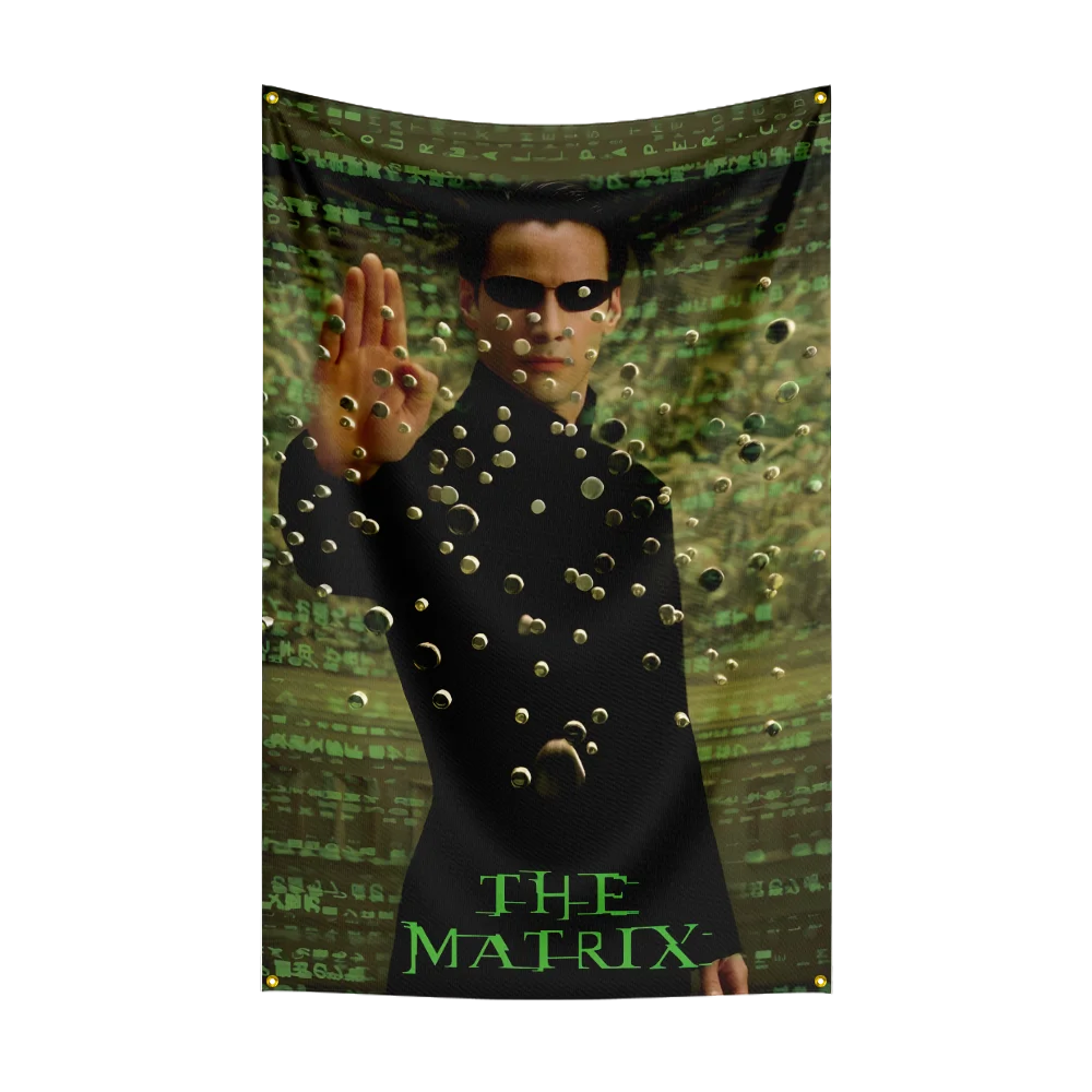 3x5 Ft Movie-T-The Matrixs Flag Polyester Digital Printing Banner for Garage Wall Art Out Door Decoration With Brass Grommets