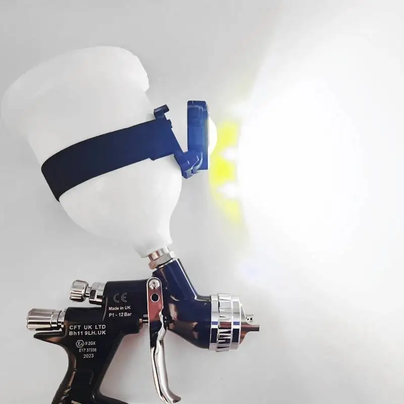 ไฟฉายพ่นสีแบบพกพาพร้อมเทปยึดอเนกประสงค์ ไฟทำงานใช้งานได้จริง ชาร์จผ่าน USB โคมไฟติดถังสีอเนกประสงค์ ไฟหน้า