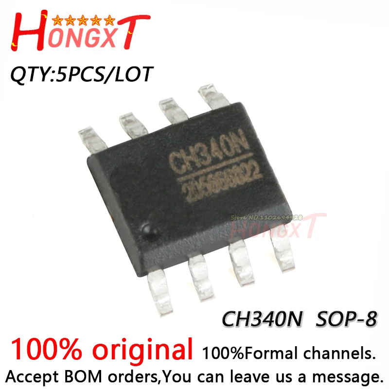 5PCS 100% New CH330N CH340N SOP-8.Chipset