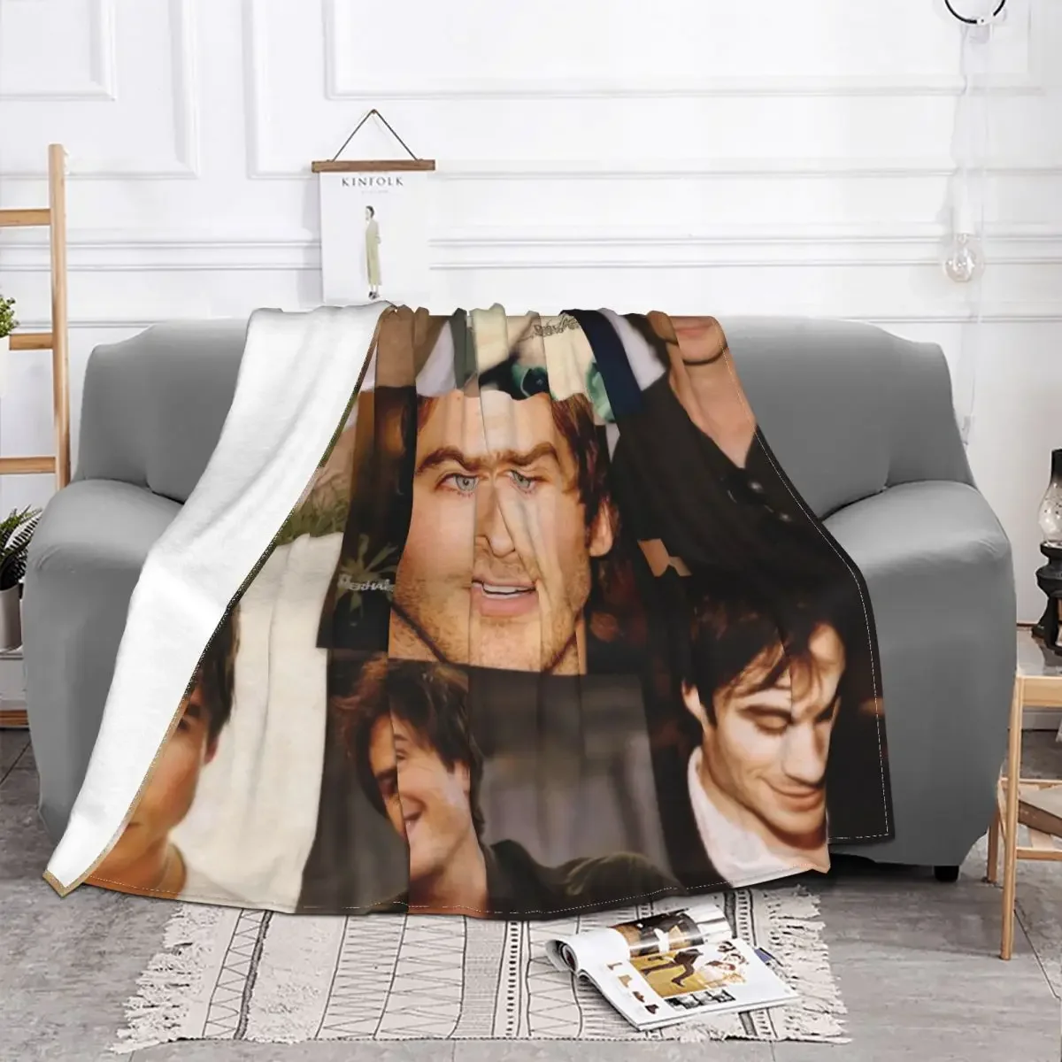 Ian Somerhalder Blanket Flannel Textile Decor Breathable Soft Throw Blankets for Home Office Bedspread