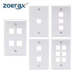 ZoeRax Keystone Jack Wall Plate USA Faceplate, Low Profile Ethernet WallPlate Single Gang FacePlates for Keystone Coupler - 1PCS