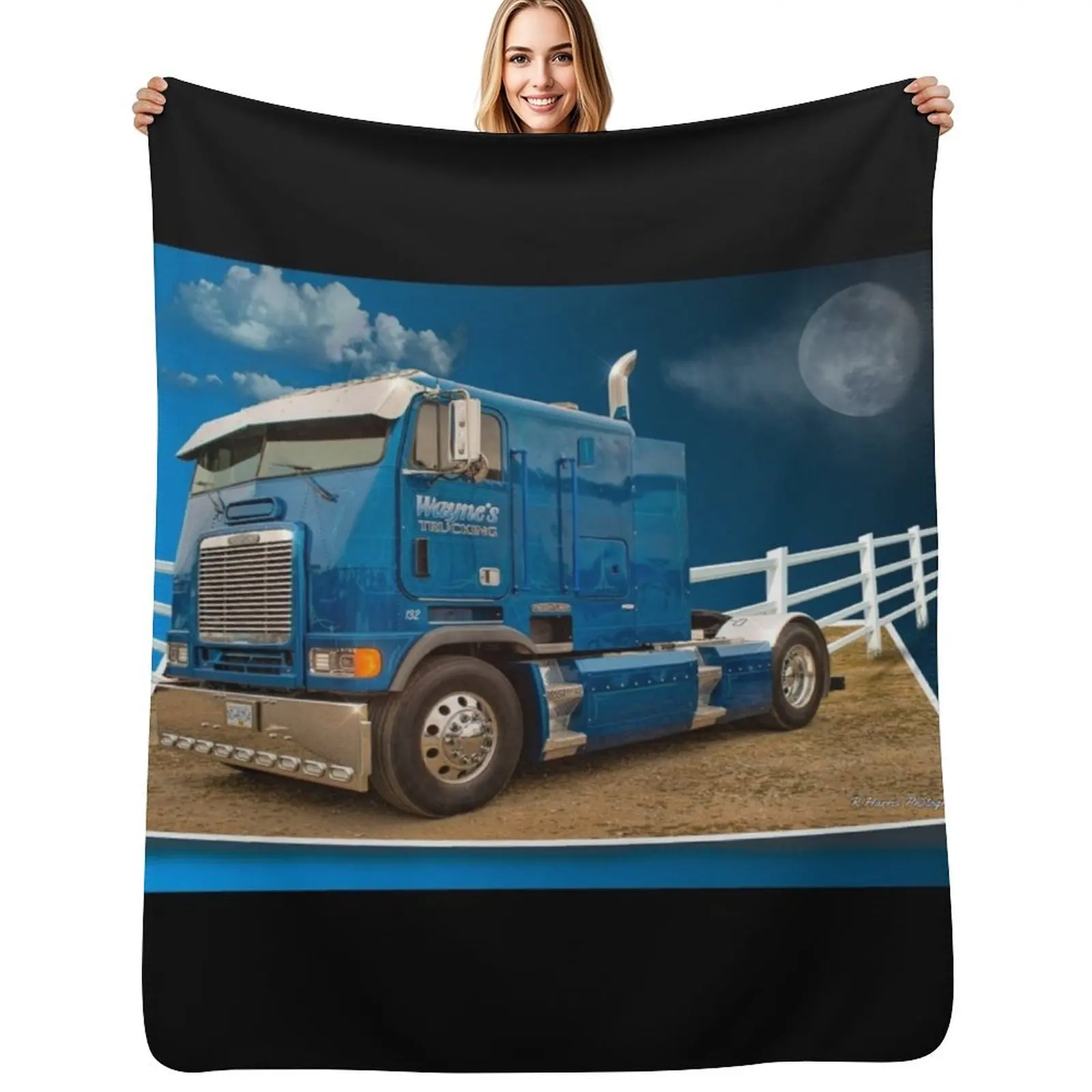 

CUSTOM TRUCKS CATR9421-19 Throw Blanket Travel Size Cozy Blanket for Plane Train