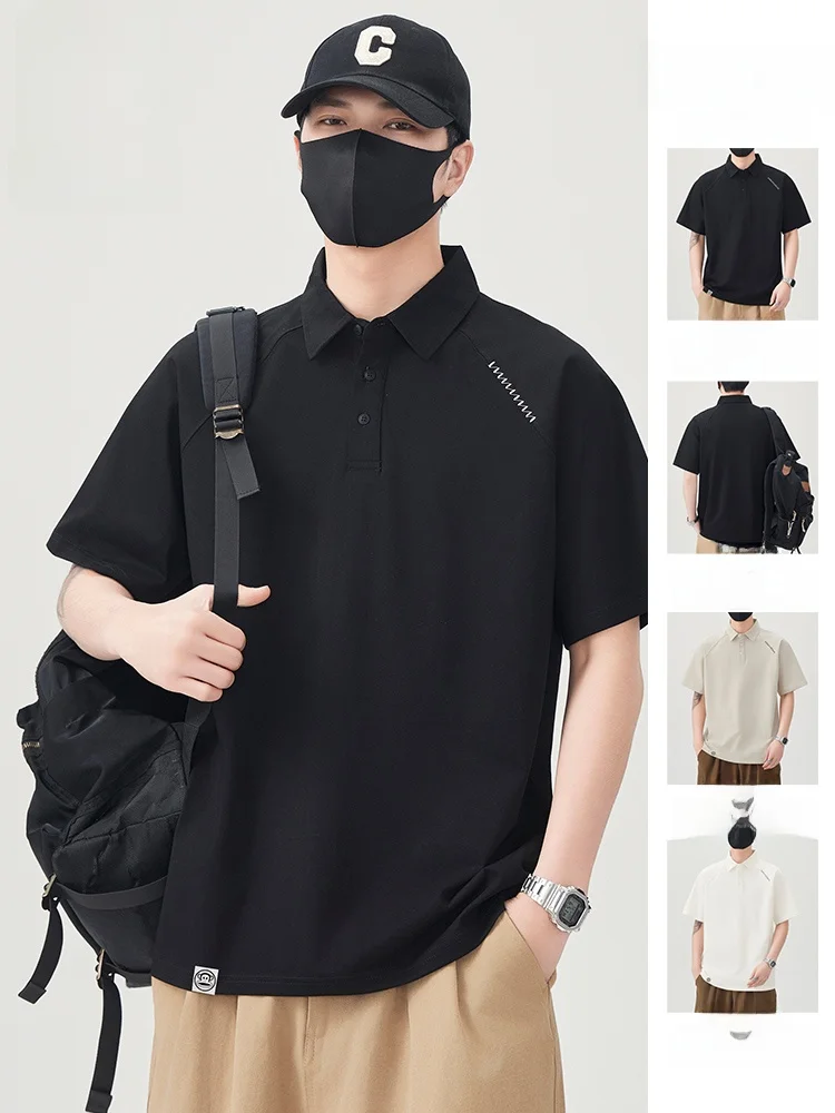 

Мужская летняя дышащая свободная повседневная футболка Paul Frank Ice Silk с коротким рукавом и воротником, модная молодежная хлопковая модель