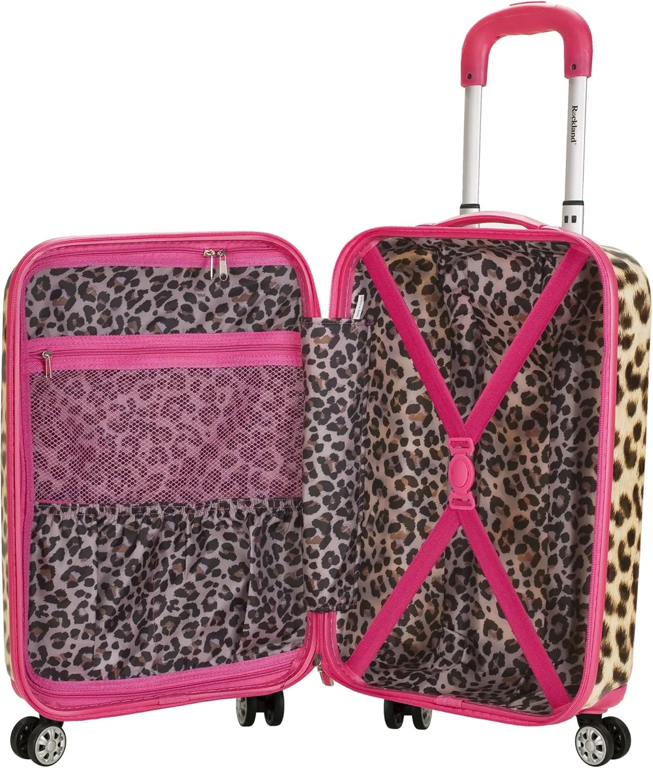 Safari Hardside Spinner Rad gepäck, rosa Leopard, Handgepäck 2 Zoll