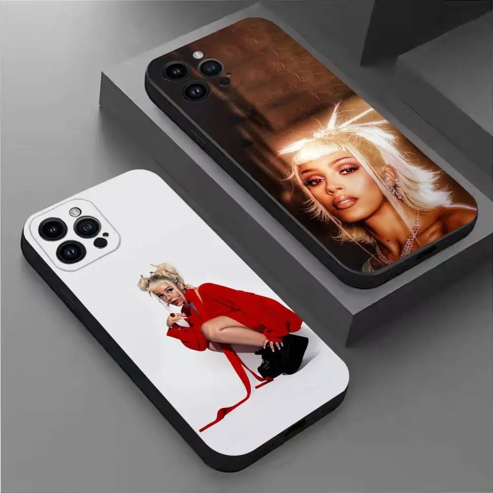 

Singer Doja Cat Scarlet Phone Case For iPhone 17,16,15,14,13,12,11 Plus,Pro Max,XS,X,XR,SE,Mini,8,7,Soft Silicone Black Cover