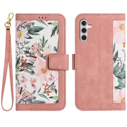 Luxury Flower Pattern Magnetic Flip Leather Case for Galaxy S25 Ultra S20 FE S21 S22 S23 S24 S25 Plus S25 Edge Slim Wallet Case