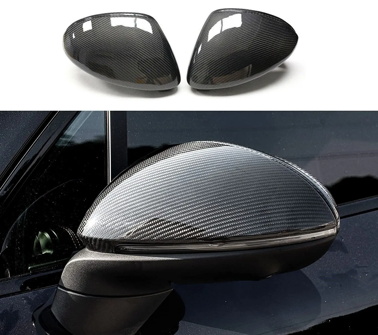 Carbon Fiber Car Side View Mirror Covers Replace For Porsche Cayenne 18-22