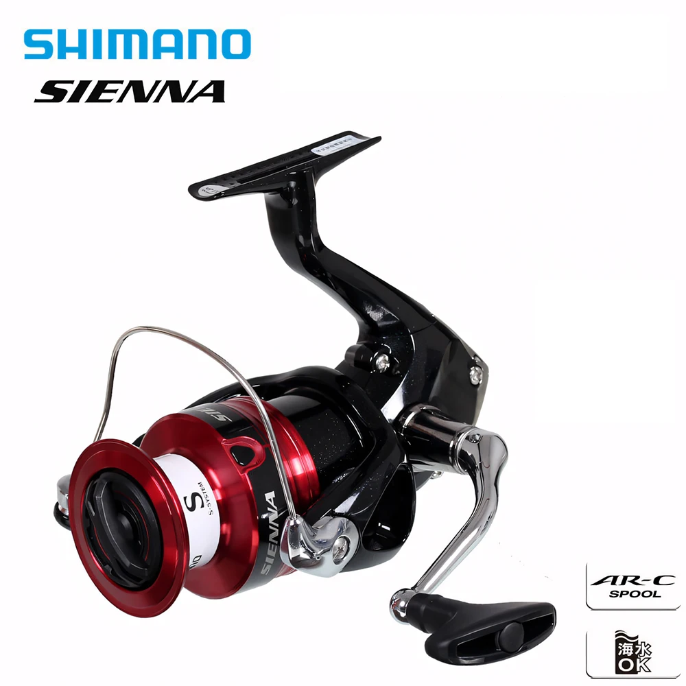 Carrete de Pesca Giratorio SHIMANO SIENNA, Arrastre Máximo 2-8.5KG, 3+1BB, Agua Salada y Dulce