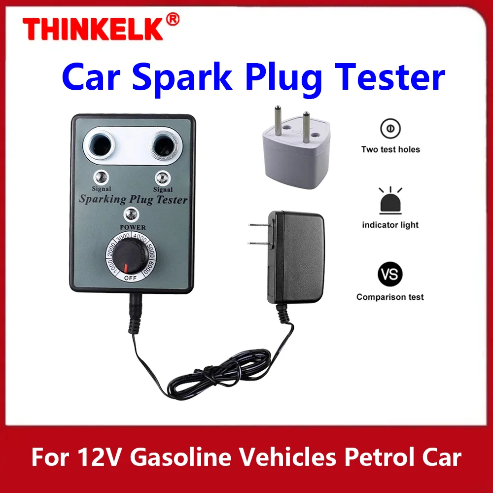 Car Spark Plug Tester Ignition Testers Automotive Diagnostic Tool Double Hole Analyzer For 12V Gasoline Vehicles Petrol Car