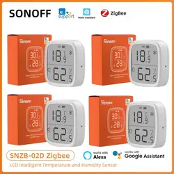 SONOFF SNZB-02D Zigbee Sıcaklık Nem Sensörü Akıllı Ev Uzaktan Gerçek Zamanlı Monitör Ewelink Alexa Google Ev Asistanı Üzerinden