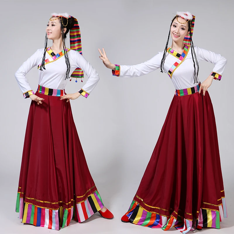 Strój do występów mongolskich dla dorosłych, etniczny kostium mniejszościowy dla kobiet, spódnica do ćwiczeń tańca square dance, akcesoria do występów.