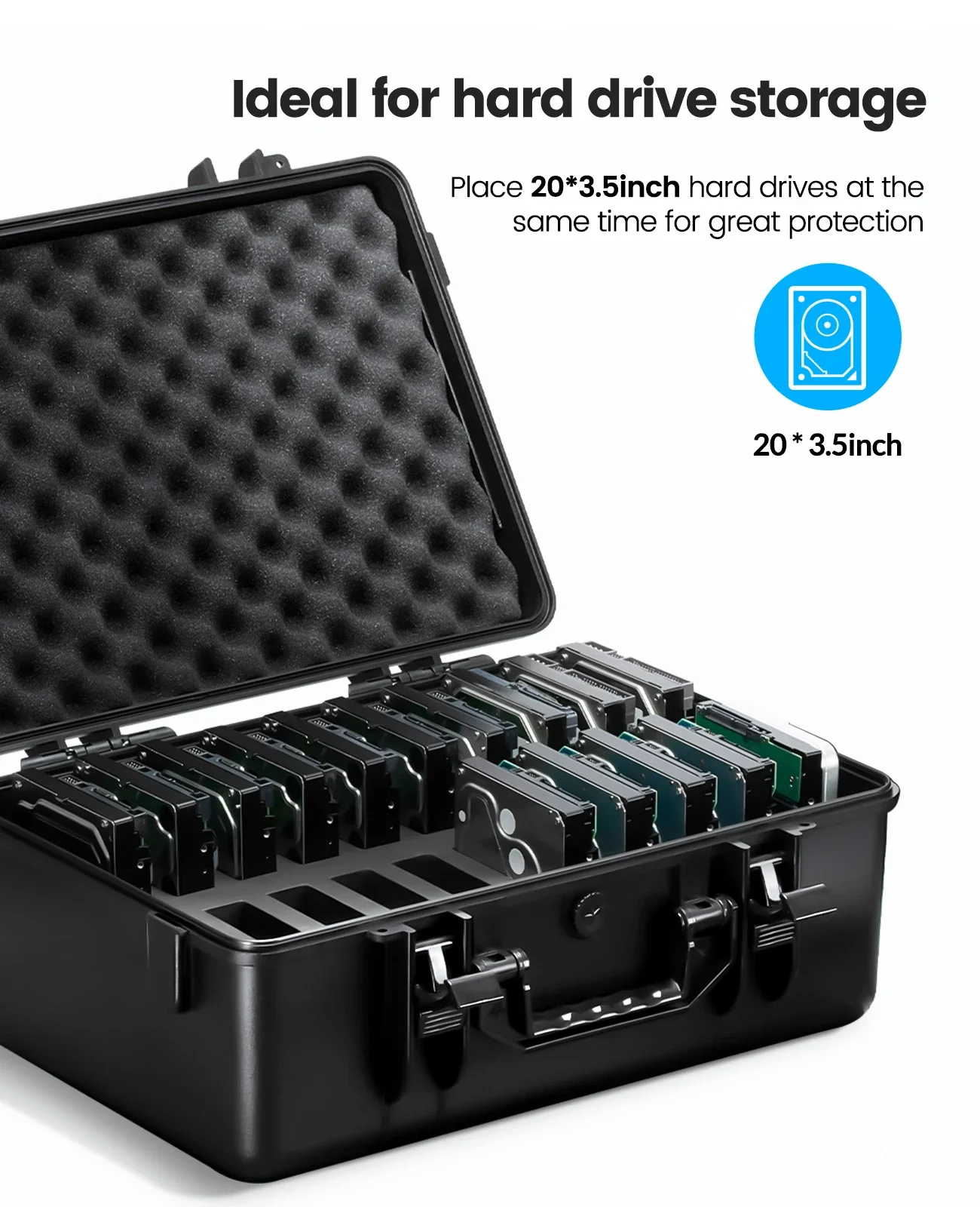 ORICO HDD Protection Storage Case 20 Bay 2.5 3.5 Inch Hard Drive Storage Box Portable Multi Bay For Outdoor Dustproof shockproof