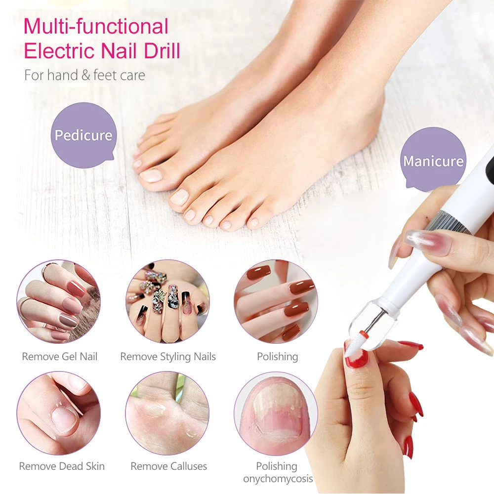 15000rpm Electric Nail Drill Machine For Nails Manicure Sander File Professional Nails Gel Grinding Rechargeable Nail Polisher