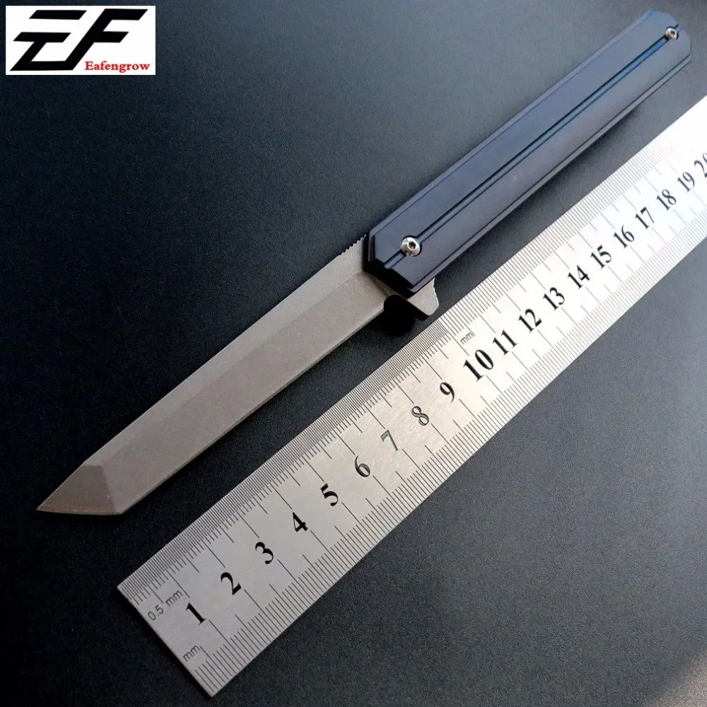 

New Eafengrow Ef219 Folding Knife D2 Blade + Tc4 Titanium Alloy Handle Knife Camping Outdoor Survival Knives Edc Tool