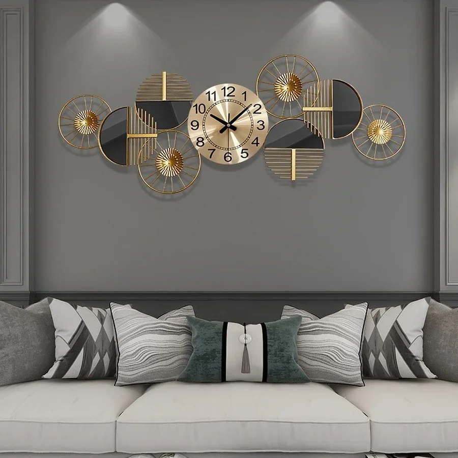 Gold Color Wall Clocks for Household, Modern Design Art, Simple Digital Fashion, Silent Clock, Creative Hanging Decoration