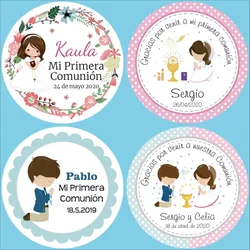 First Holy Communion Stickers, Mi Primera Comunión Labels, Baptism, Christening, Custom Stickers, Invitation Seals, 100 Pieces