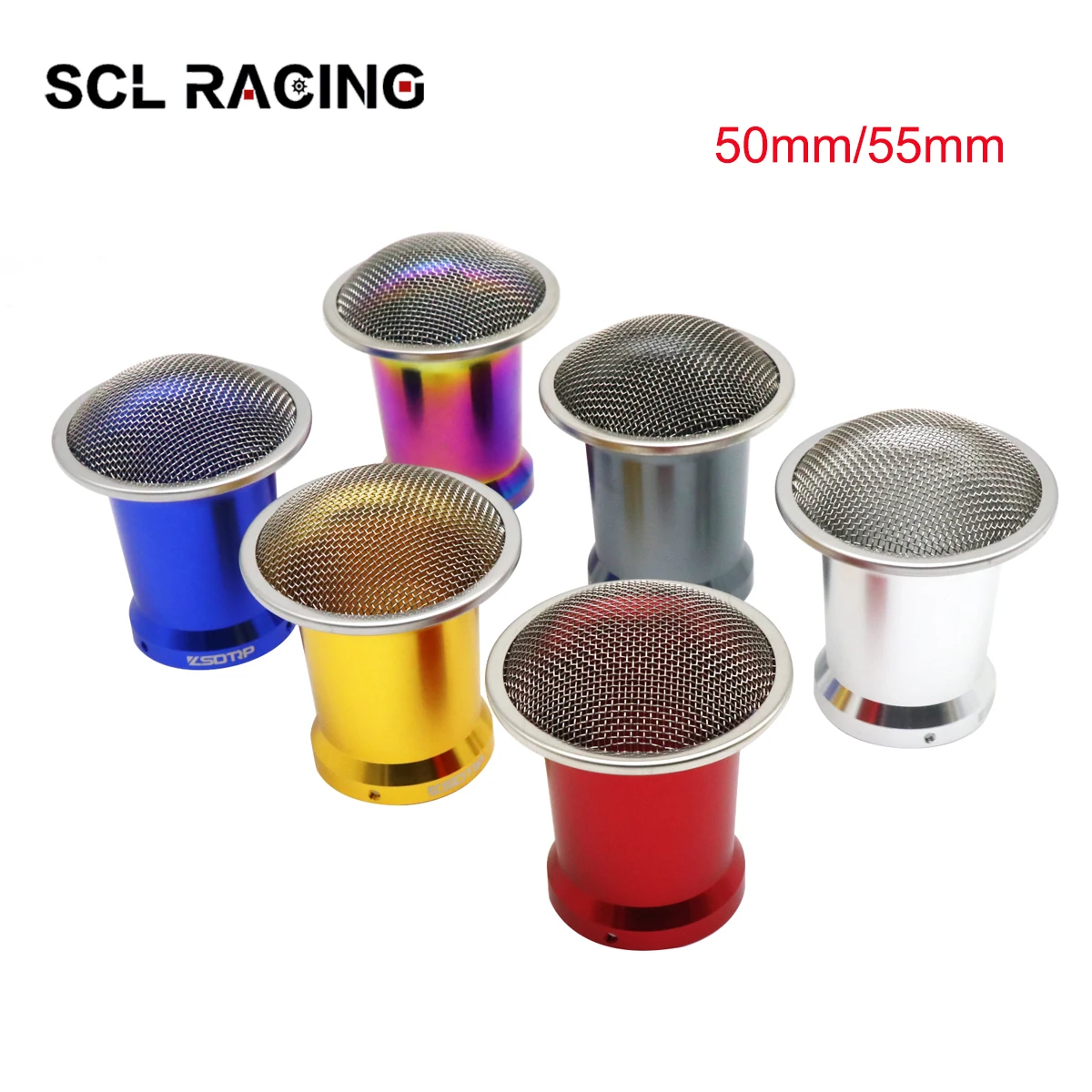 SCL Racing 50mm 55mm Motorcycle Carburetor Air Filter Wind Cup With Mesh Long Air Filter Cup For PWK 21-34mm PE 28-30mm