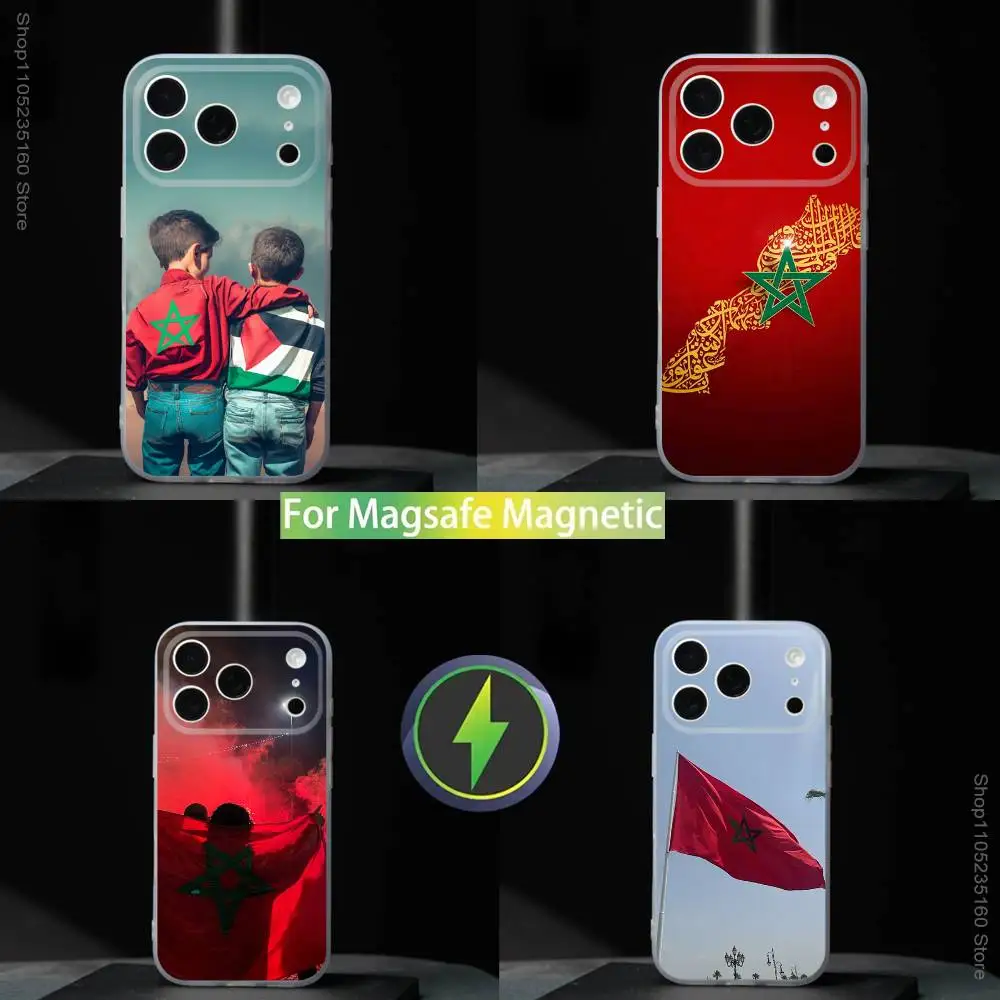 

Morocco Flag Passport For iPhone 17,16,15,14,13,12,11,Pro,Max,Plus,Mini,SE4,E Magnetic For Magsafe Wireless Phone Case