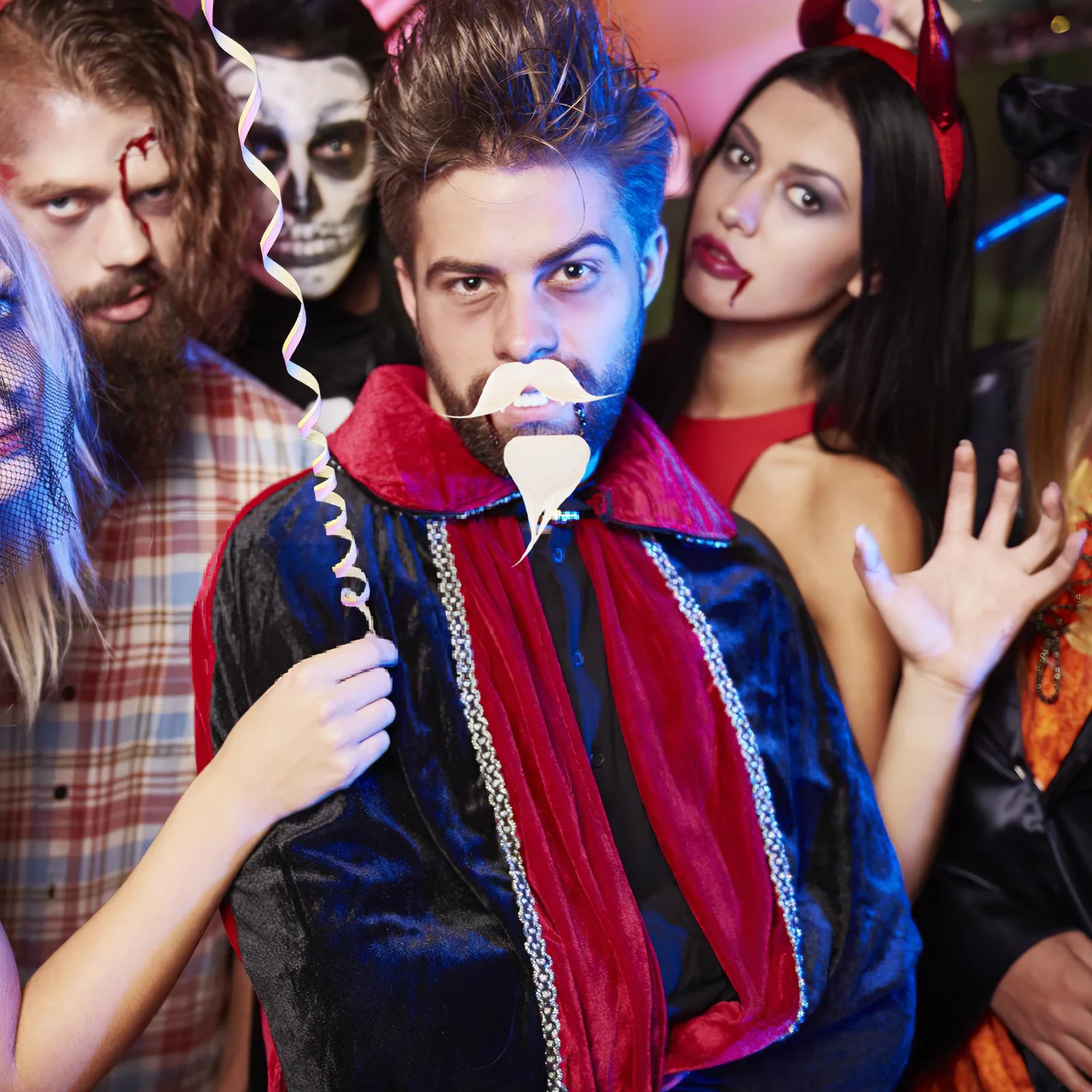 2 ensembles de fausses barbe blanche, Costume réaliste, cheveux du visage, accessoire de fête pour Halloween, noël, Cosplay, père noël, grand-père, Gnome