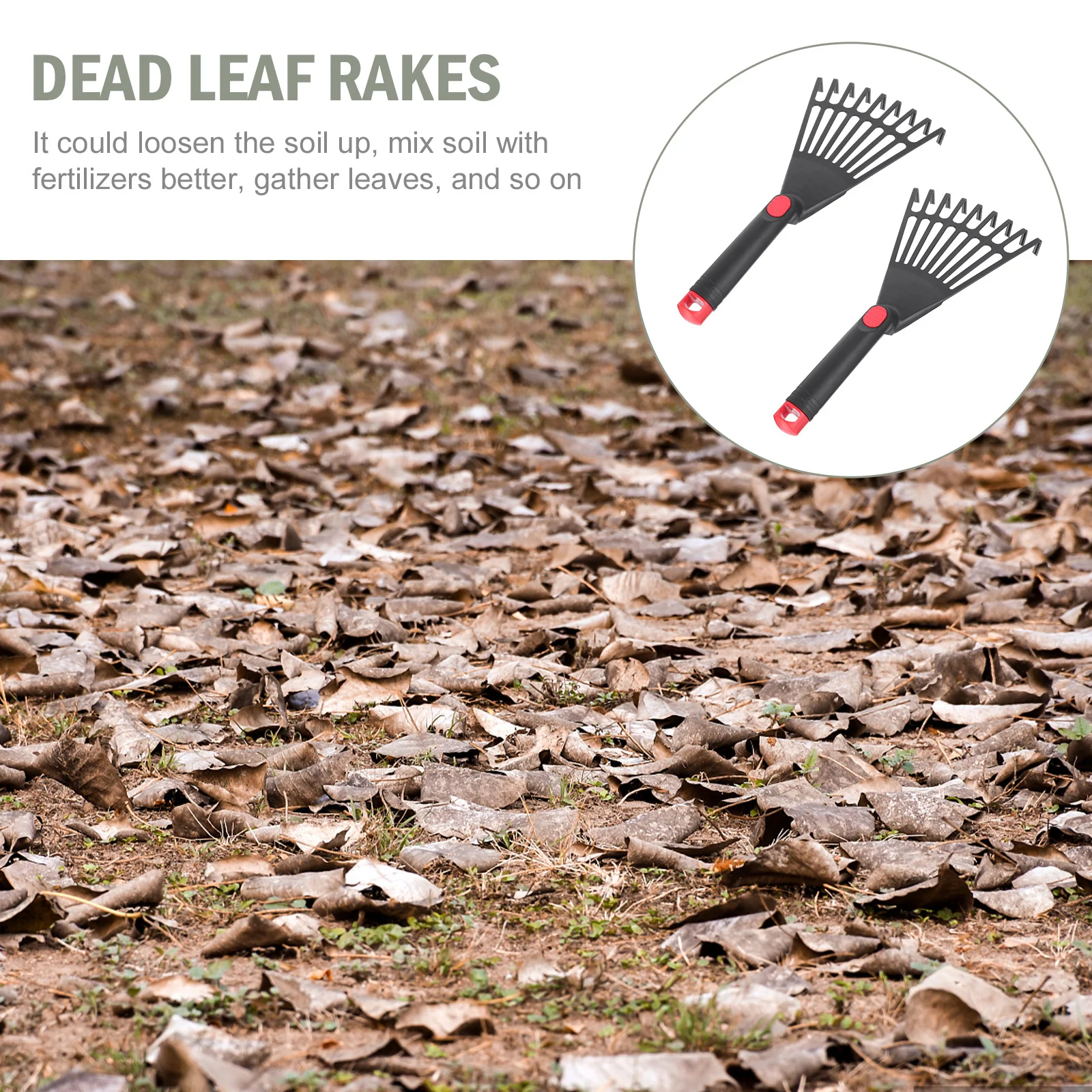 

2pcs Garden Rakes Durable Plastic Soil Loosening Tool For Yard Weed Removal Planting Agricultural Implement Home Garden